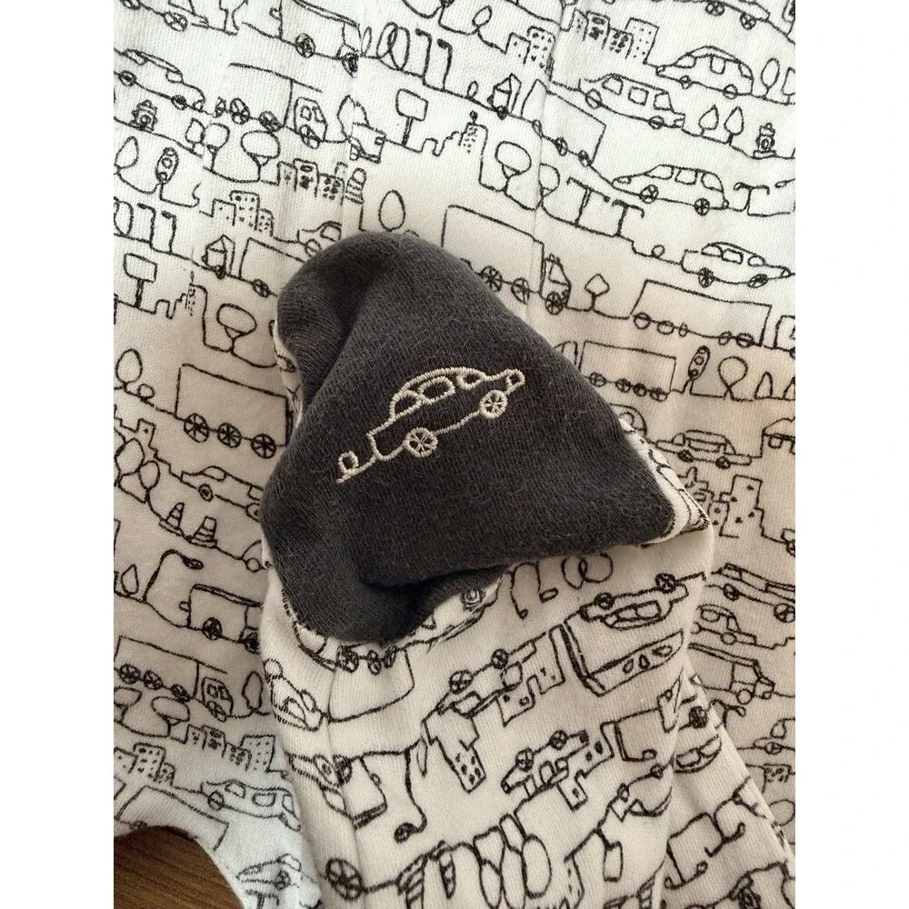 Magnetic Me Boys Cars Footie Pajamas Newborn Black White Cotton